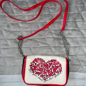 Small crossbody purse. Red, black and white